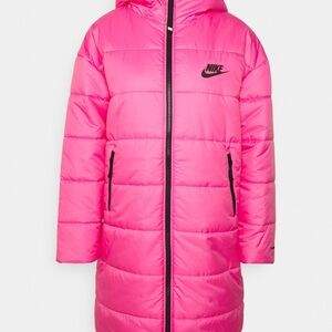 Nike Women's Hot Pink Hooded Puffer Jacket